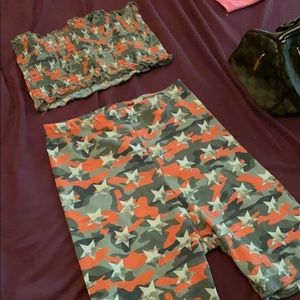 Fashion nova camp biker short set